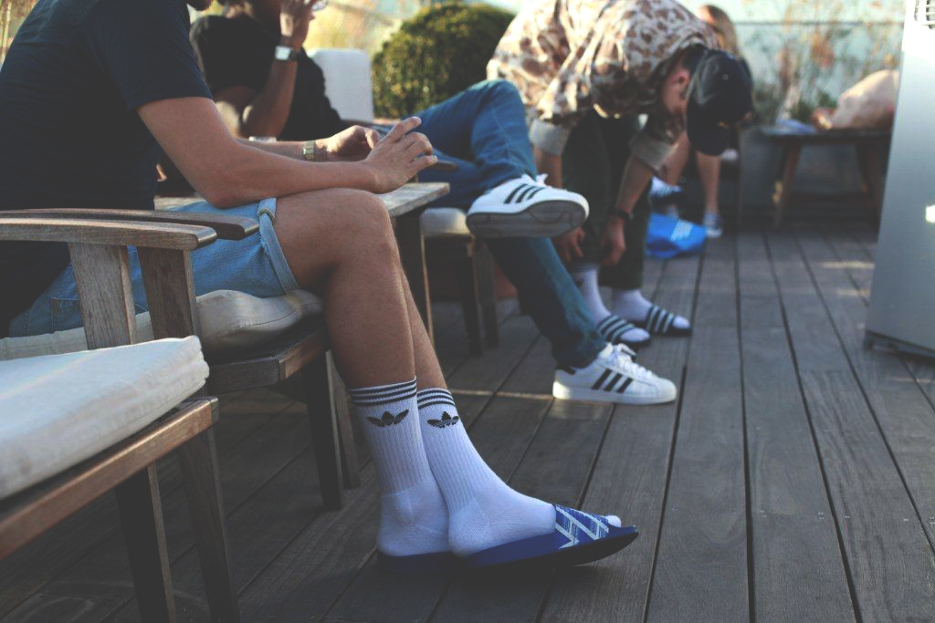 adidas flip flops with socks
