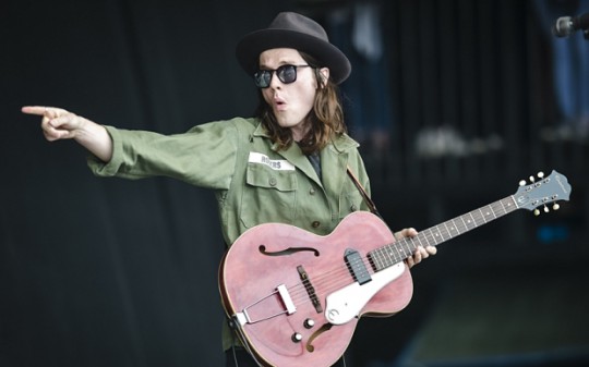 James Bay performs on the Pyramid stage at the Glastonbury Festival, at Worthy Farm in Somerset. PRESS ASSOCIATION Photo. Picture date: Friday June 26, 2015. Photo credit should read: Ben Birchall/PA Wire